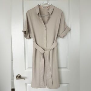 Babaton Beige Shirt Dress